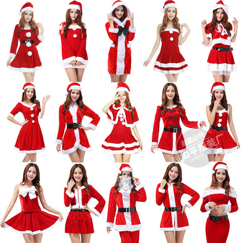 new fashion  Dress 2022 New Ladies Cosplay Costume Christmas Santa Claus Stage Show Clothing Sexy Red COS Dancing Robe Gowns ► Photo 1/6