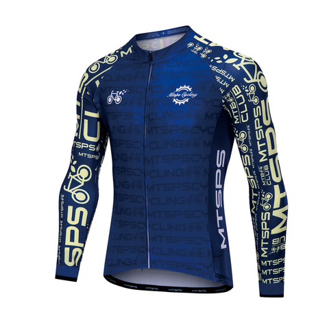 Autumn Men’s Long-sleeved Cycling Jersey Fashion Printed Breathable Quick Dry Zipper Open Bike Clothing  Jackets Plus Size ► Photo 1/6