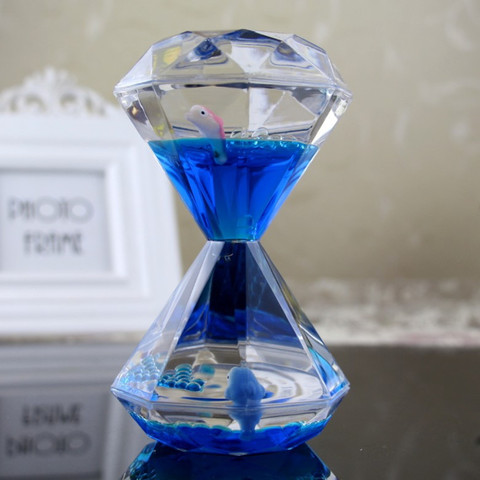 Youda New Creative Design Diamond shape oil hourglass stress reliever oil sand timer best birthday gift  oil hourglass ► Photo 1/6