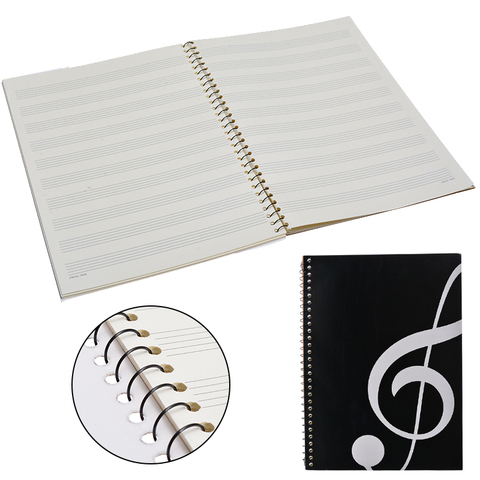 100 Pages Blank Music Score Manuscript Book Writing Stave Notebook Piano Keyboard Black Notebook A4 50 Sheets 100 Pages ► Photo 1/6