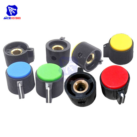 5PCS/Lot Multi-Color 6 mm Knurled Shaft Insert Dia. Potentiometer Rotary Control Knobs Switch Knob 16mm Diameter x 23mm Height ► Photo 1/6