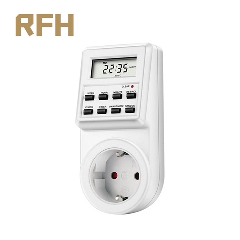 Electronic Digital Timer Switch EU Plug Kitchen Timer Outlet 230V 7 Day 12/24 Hour Programmable Timing Socket ► Photo 1/3