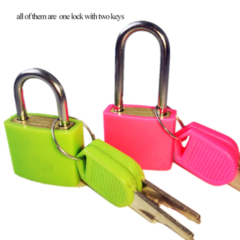 Brand New Mini Small Strong Steel Candy Color Convenient Children dormitory Padlock Travel Tiny Suitcase Lock, With 2 Keys ► Photo 1/5