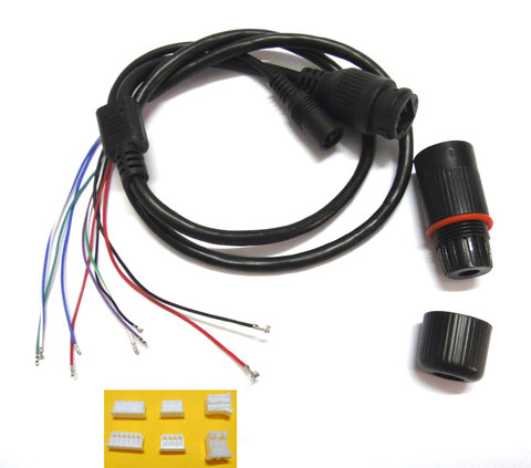 CCTV IP network Camera PCB Module video power cable, 60cm long,RJ45 female & DC male connectors with Terminals ► Photo 1/4