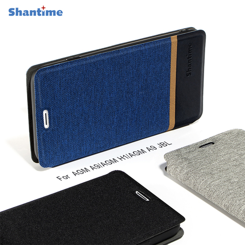 Business Canvas Case For AGM A9 Case Cover Flip Leather Soft Silicone Kickstand Book Cover For AGM H1 AGM A9 JBL Phone Case ► Photo 1/6