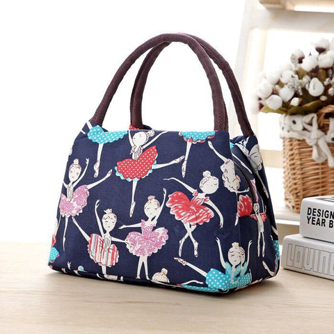 Patterned Canvas Lunch Bag for Girls