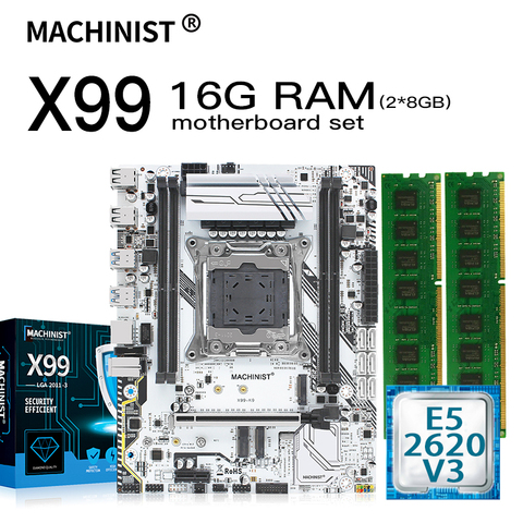 X99 motherboard LGA 2011-3 set kit with Intel Xeon E5 2620 V3 CPU 16GB(2*8GB) DDR4 ECC REG RAM M-ATX WIFI NVME M.2 SSD X99-K9 ► Photo 1/6