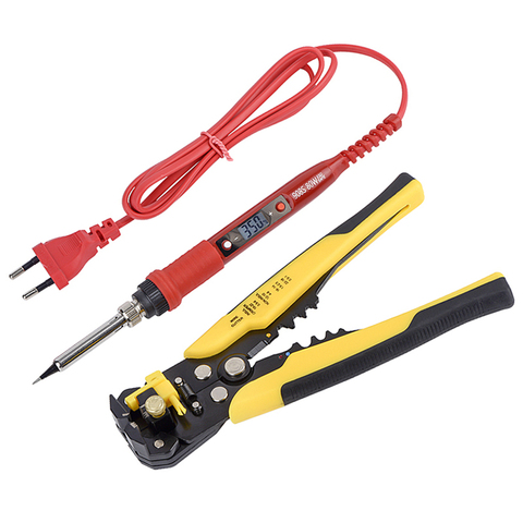 JCD LCD soldering iron with Wire stripper 80W 220V  solder iron wire cutter for electrician Multitools pliers 908S ► Photo 1/6