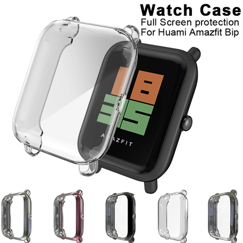 360 Slim Watch Cover For Huami Amazfit Bip Soft Clear TPU Full Coverage Screen Protector For Huami Amazfit Bip Younth Watch Case ► Photo 1/6