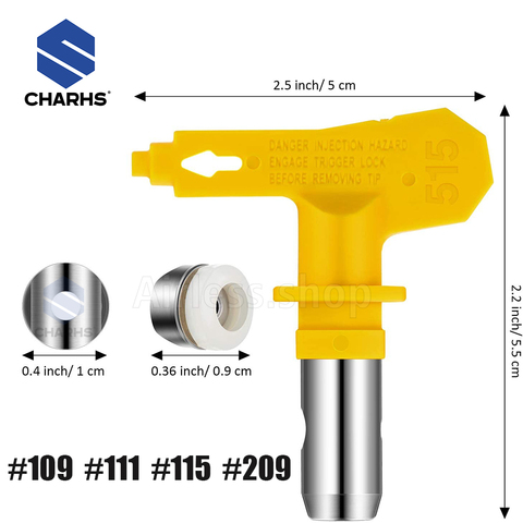 Airless sprayer Tips 109/111/115 yellow nozzle for Airless Paint Spray Guns and Airless Sprayer Spraying Machine Parts ► Photo 1/6