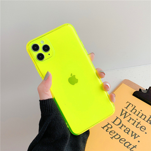 Luxury Florescent light Phone case For IPhone 11 Pro MAX 7 8 Plus 6sPlus XSMAX XR SE 2022 Soft TPU Transparent Coque Funds ► Photo 1/6