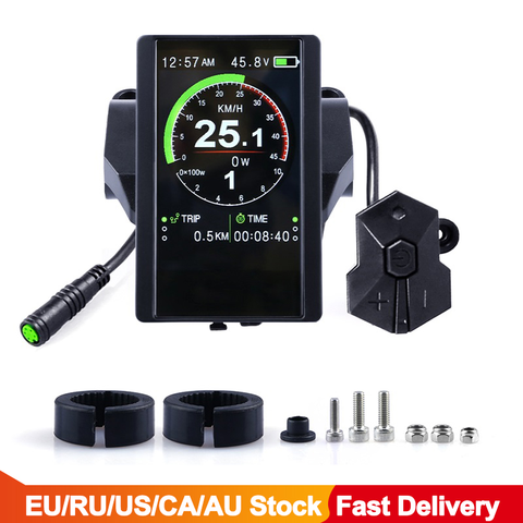 New Colorful Screen Display P850C Speedometer with 9-level Assist For Bafang Electric Bicycle BBS01B BBS02B BBSHD Mid Motor Kit ► Photo 1/6