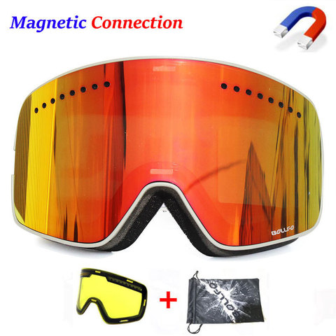 Magnetic Double Layers Lens Ski Goggles Anti-fog UV400 Snowboarding Skiing Goggles for Men Women Ski Glasses Eyewear Graced lens ► Photo 1/6