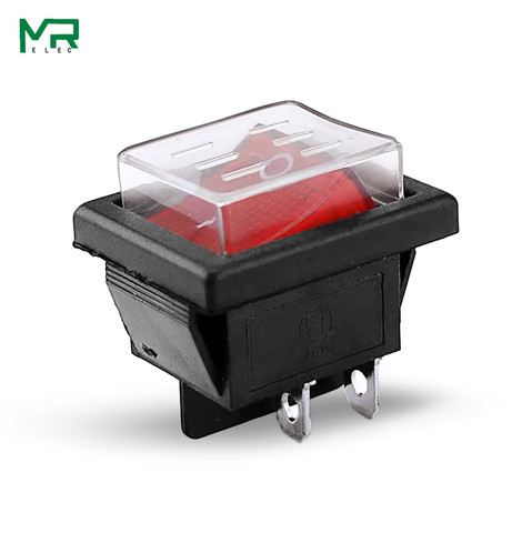 KCD4 1PCS Rocker Switch Power Switch+ transparent waterproof soft sealing cap  ON-OFF  4 Pin 16A 250VAC/ 20A 125VAC ► Photo 1/5