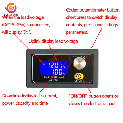 FZ35 5A /35W 4A Digital Battery Capacity Tester Voltmeter Adjustable Constant Current Electronic Load Charger Battery Testers ► Photo 1/6