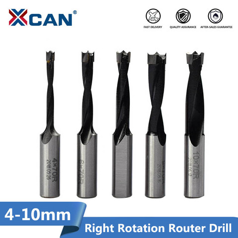 XCAN 1pc 4mm-10mm Right Rotation Wood Router Drill Bit   Row Drilling for Wood 2Flute Carbide Wood Forstner Drill Bits ► Photo 1/6
