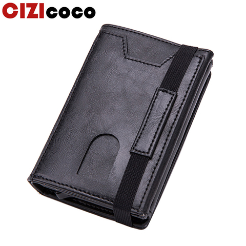 Cizicoco Rfid Men Wallets Classic Card Holder Walet Male Purse Money Wallet Zipper Big Brand Luxury Black Leather Men Wallet ► Photo 1/6