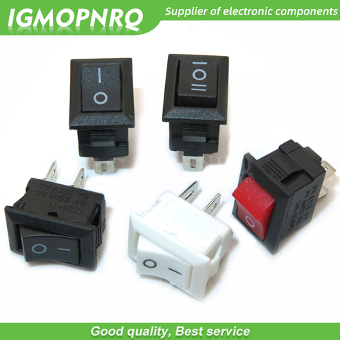 10PCS rocker switch power switch button 10 * 15mm rocker rocker switch 3 feet 2 feet two 3 gears black and white redType message ► Photo 1/6