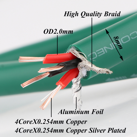 High Quality 2328 Pure Copper silver mixed HiFi Audio cable RCA interconnect bulk cable DIY RCA Balance Audio ► Photo 1/6