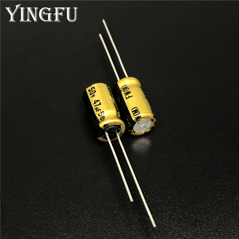 10pcs/100pcs 47uF 50V NICHICON FW Series 6.3x11mm 50V47uF Audio HiFi Electrolytic Capacitor ► Photo 1/2