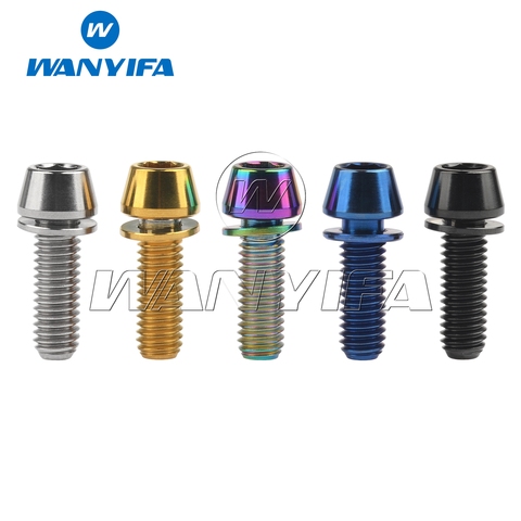Wanyifa Titanium Bolt M6x16 18 20mm Tapered Hex Allen with Washer Disc Brake Bolt Bicycle Screw ► Photo 1/6