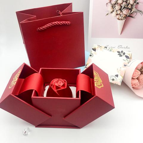 Fashion Wedding Rose Ring Box Holder Necklace Jewelry Display Storage Case Gift ► Photo 1/6