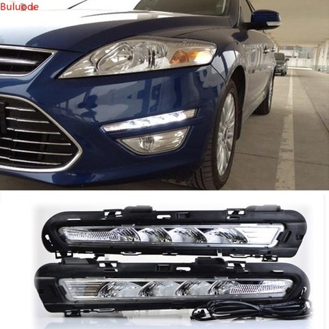 1Pair For Ford Mondeo Fusion 2011 2012 2013 LED DRL Daytime Running Lights LED Daylight Fog light with yellow ► Photo 1/6