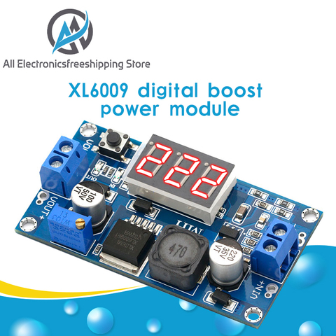 DC-DC XL6009 Digital Boost Step Up Power Supply Module Adjustable 4.5-32V to 5-52V Step-up Voltage Regulator With LED Voltmeter ► Photo 1/6