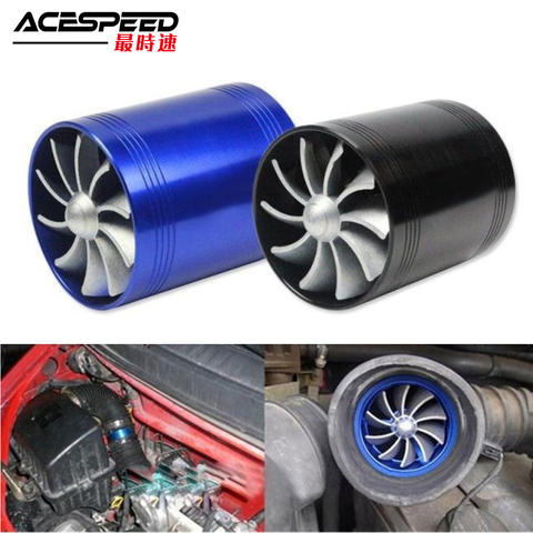 Car Turbine Supercharger Turbo Charger Double Air Filter Intake Fan Fuel Gas Saver Kit Auto Replacement Part ► Photo 1/1