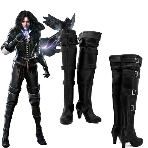 Hot Game Yennefer Cosplay Boots Shoes Carnival Halloween Cosplay Custom Made for Adult Men Women Shoes Role Play  Free Shipping ► Photo 1/6