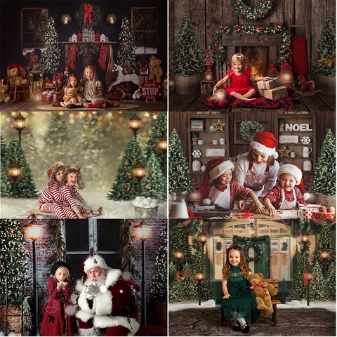 Christmas photography backdrop Vintage fireplace brick Photo Booth Background Living room Kitchen Photographic Studio Photocall ► Photo 1/6