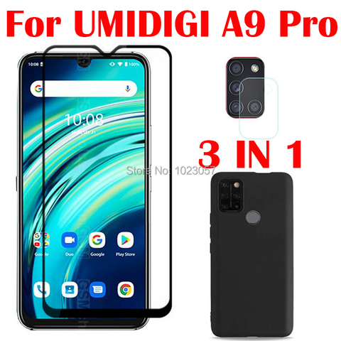 3-in-1 Case + Camera Tempered Glass On UMIDIGI A9 Pro 32/48MP 6.3 ScreenProtector Glass For UMIDIGI A9 Pro 2.5D Glass ► Photo 1/6