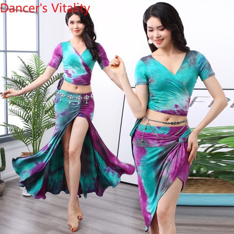 Belly Dance Costume Women's Exercise Clothes 2022 Summer New Suit Sexy Color Cotton Skirt Women's Performance Costumes ► Photo 1/6