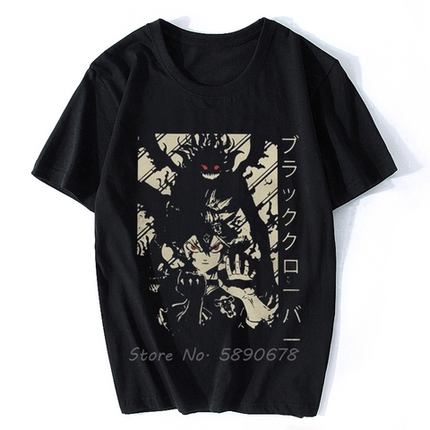 Awesome Black Clover Asta Japanese Anime T-Shirts Men Harajuku Cotton T Shirts Short Sleeve Tees Summer Tops ► Photo 1/2