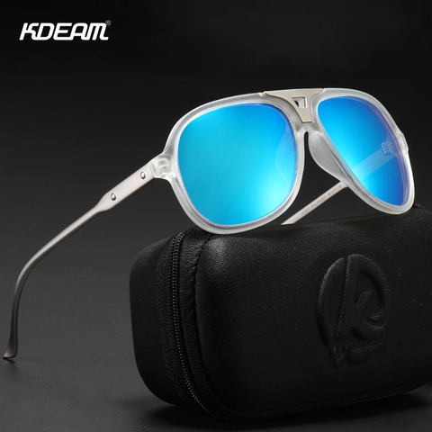 KDEAM Full-rim Pilot Sunglasses Polarized Men and Women 100% UV-protective Driving Sun Glasses Photochromic Lens with Case ► Photo 1/5