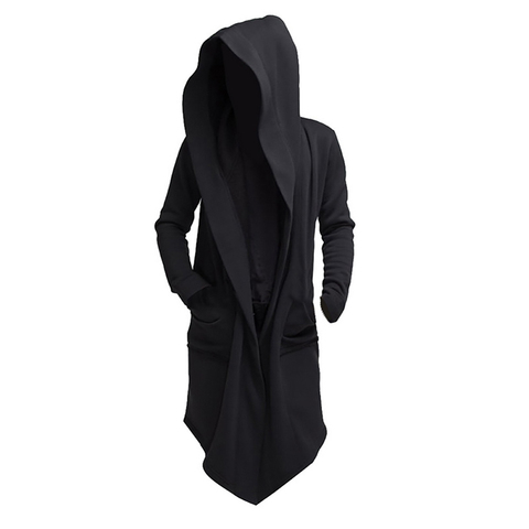 Unisex Casual Open Stitch Hooded Long Cloak Cape Coat Men Women Solid Pocket Loose Cloak Coat 2022 Men Mantle Hooded Sweatshirts ► Photo 1/6