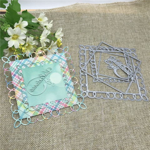 Square Photo Album Decorative Metal Cutting Dies Stencil Scrapbooking Photo Album Card Paper Embossing Craft DIY Die Cut ► Photo 1/5