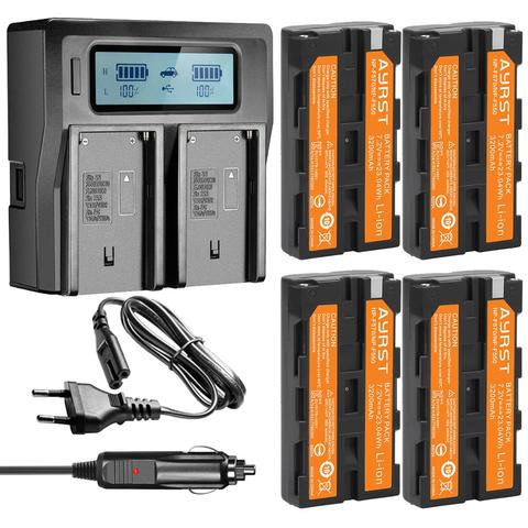 NP-F550 battery + Dual Fast Battery Charger for Sony NP F770 F750 F570 F550 F530 NP F970 F960 F950 F930 NP-FM50 NP-FM500H ► Photo 1/6