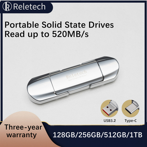 Reletech Portable Solid State Drives high read up to 520MB/s 250gb 500gb pssd external USB3.2 Type- C  for Laptop Desktop ► Photo 1/6