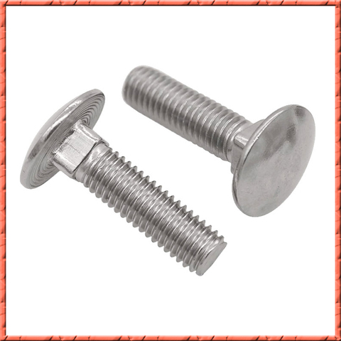 50PCS/lot M6M8M10M12 stainless steel DIN603 carriage screw round head square neck bolt shelf screw flat head square neck screw ► Photo 1/5