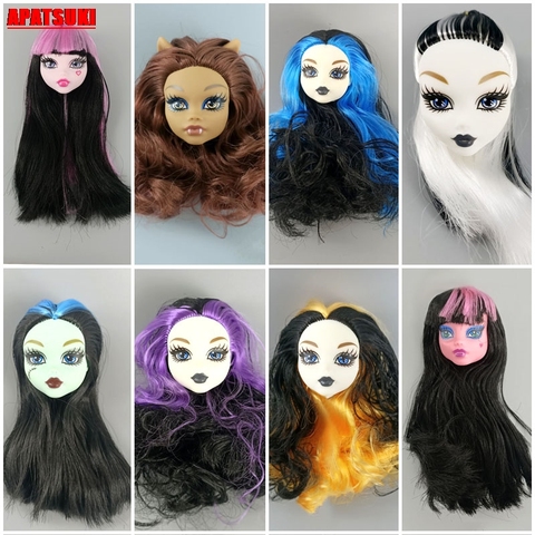 1pc Straight Wavy Curly WIG Hair Doll Head for Demon Monster High Doll Heads for Monster Dolls Kids Girls DIY DollHouse Toy Gift ► Photo 1/6