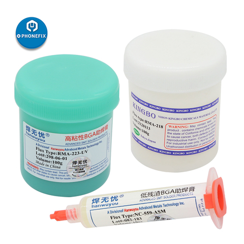 PHONEFIX Kingbo RMA-218 AMTECH RMA-223-UV NC-559-ASM 100g Solder Paste Welding Flux BGA Solder Resist SMT Reballing Cream ► Photo 1/6