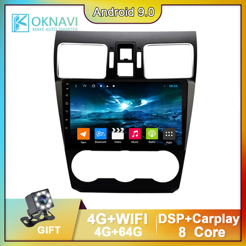 OKNAVI Touch IPS Screen 9 Inch Android 9.0 Car Radio Stereo Video Player for Subaru Forester XV WRX 2012 2013 2014 2015 4G+WiFi ► Photo 1/6