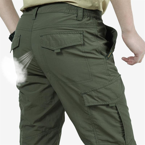Men's Lightweight Tactical Pants Breathable Summer Casual Army Military Long Trousers Male Waterproof Quick Dry Cargo Pants ► Photo 1/6