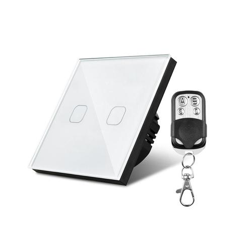 1 2 3 Gang 1 Way Wall Sensor Touch Switch Crystal Glass Wall lamp Switch EU UK Standard Waterproof with RF Remote Control ► Photo 1/6