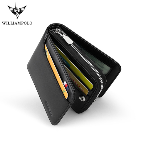 WILLIAMPOLO 2022 Fashion Genuine Leather Men 13 Card Holders Driving License Holder Wallet POLO175112 ► Photo 1/1