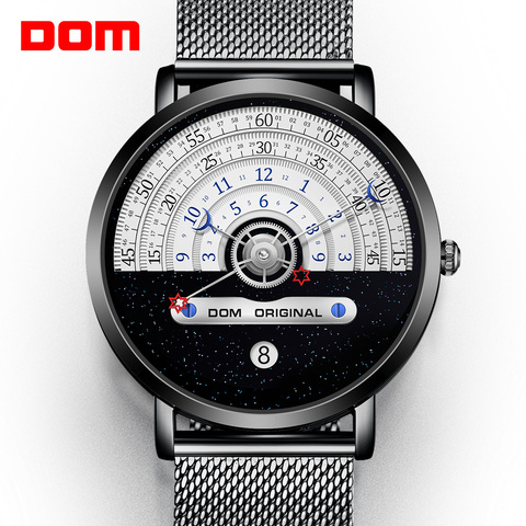 DOM Creative Fashion Quartz Men's Watch Japanese Movement Waterproof Swimming Calendar Nice Mesh Strap Reloj de hombre Relógio ► Photo 1/6