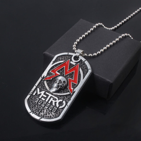 MIDY Game Metro Exodus 2033 Necklace Pendants Classic Dog Tag Skull Metal Choker Women Men Jewelry Accessories ► Photo 1/6