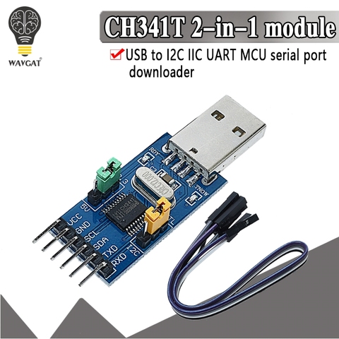 CH341T 2 in 1 module 3.3V 5V USB to I2C IIC UART USB to TTL single-chip serial port downloader ► Photo 1/6