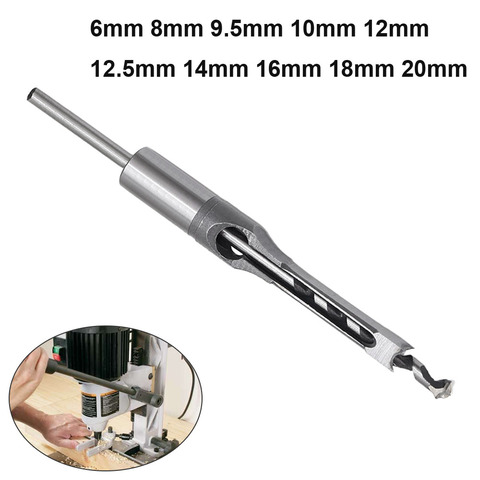 6mm 8mm 9.5mm 10mm 12mm 12.5mm 14mm 16mm 18mm 20mm Alloy Steel Square Round Hole Saw Mortise Chisel Wood Twist Drill Bit ► Photo 1/6